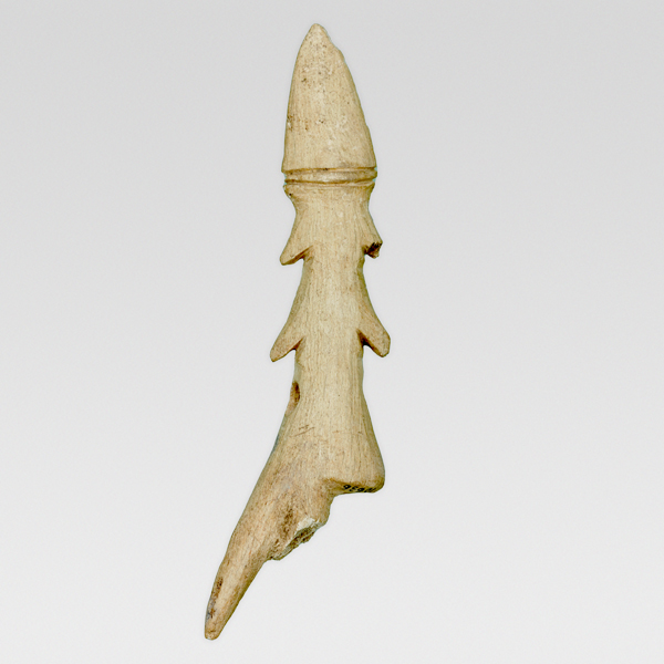 Image of "Toggling Harpoon Head, In shape of swallow tail, Excavated at Nakazawahama Shell Mound, Rikuzentakata-shi, Iwate, Jomon period, 1000-400 BC (Gift of Mr. Tokugawa Yorisada)"