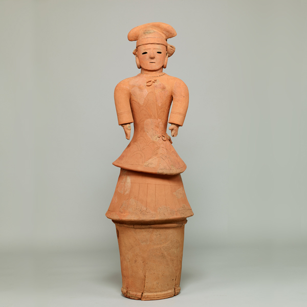 Image of "Tomb Sculpture (Haniwa): Dressed-Up WomanExcavated at Yokozuka, Toyoshiro-cho, Isesaki-shi, Gunma, Kofun period, 6th century (Important Cultural Property)"