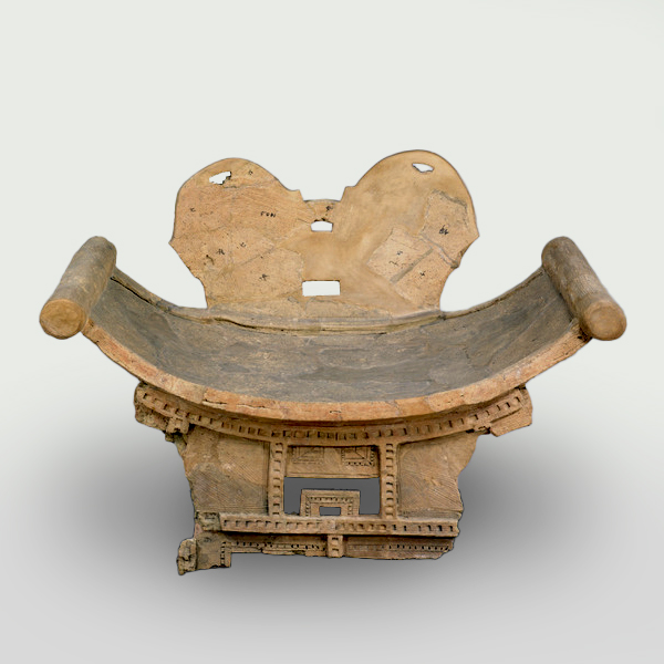 Image of "Tomb Sculpture (Haniwa): ChairFound at the Akabori Chausuyama Tumulus, Gunma, Kofun period, 5th century"