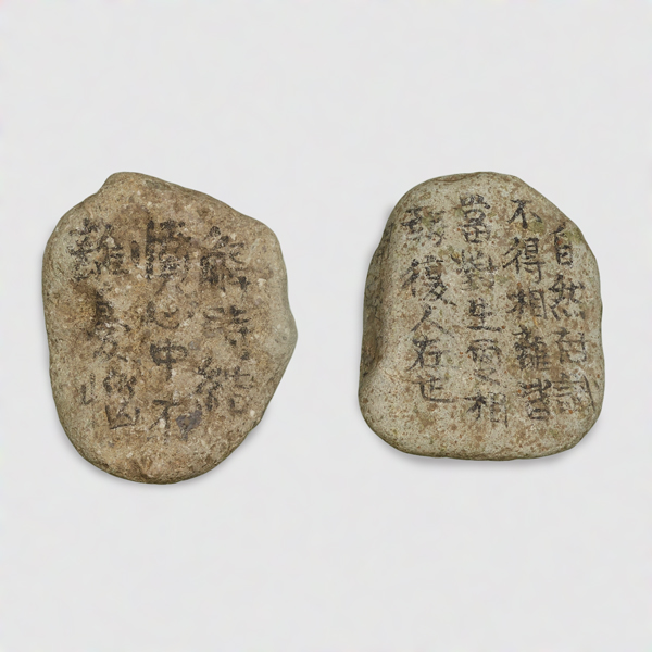 Image of "Stones with Sutra Text, Found at the Kaminoue Sutra Mound, Hyōgo, Edo period, 17th–19th century (Gift of Mr. Yasui Yasujiro)"