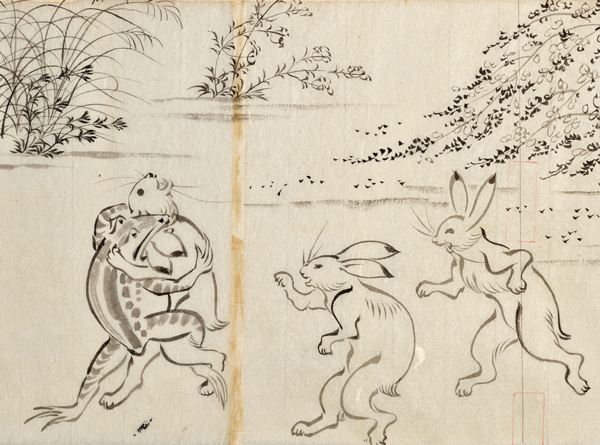 Image of "One of the Scrolls of Frolicking Animals and Humans (Copy) (detail), By Maeda Tsuranari, Meiji era, 1886 (Gift of Mr. Hadata Kayuki)"