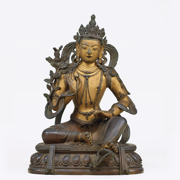 Image of "Seated Sarvanivaranaviskambhi (One of the Eight Great Bodhisattvas), Qing dynasty, 18th century"