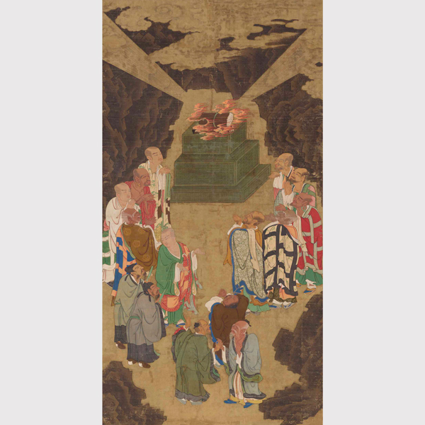 Image of "The Five Hundred ArhatsBy Kissan Minchō, Nanbokuchō period, dated 1386, Tōfuku-ji Temple, Kyoto"