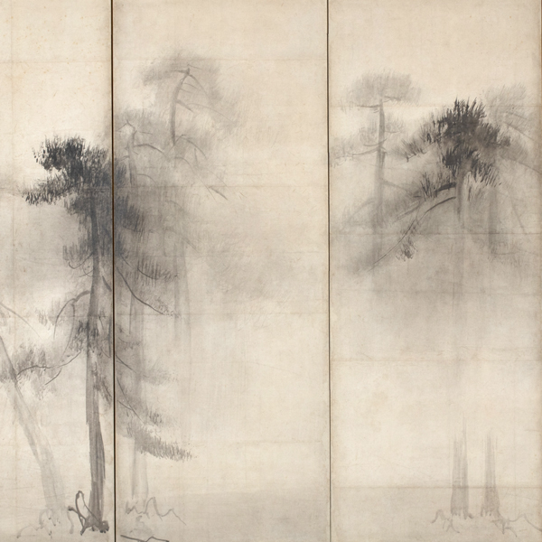 『国宝　松林図屛風（部分）長谷川等伯筆　安土桃山時代・16世紀』の画像