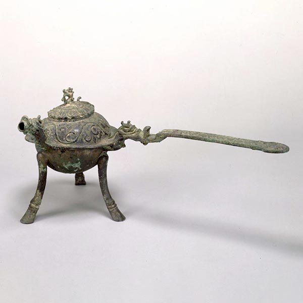 Image of "Three-Legged Cooking Vessel with a Handle, Reportedly found in Hapcheon, Korea, Three Kingdoms period, 6th century (Gift of the Ogura Foundation)"