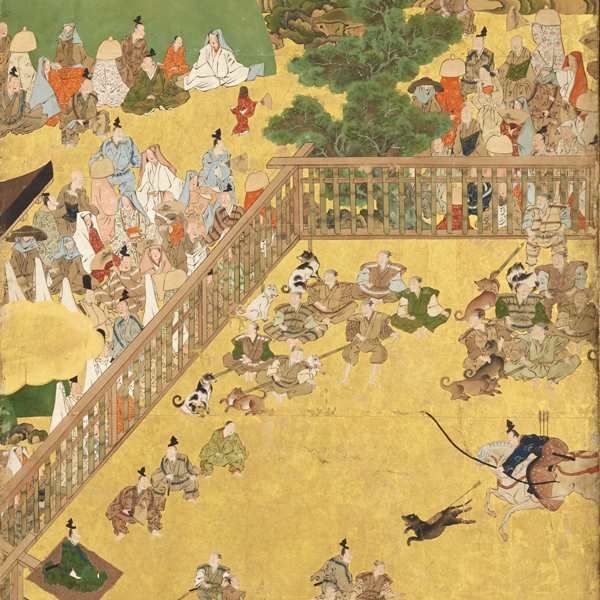 『犬追物図屏風（部分）江戸時代・17世紀』の画像