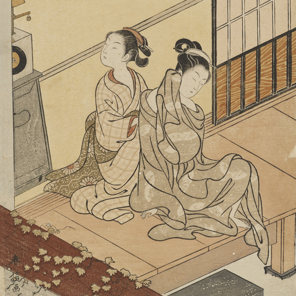 Image of "“Clock Striking in the Evening” from the Series Eight Parlor Scenes (detail), By Suzuki Harunobu, Edo period, 18th century"