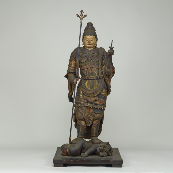 Image of "The Guardian God Bishamonten, Previously kept at Nakagawa Temple, Nara, Heian period, ca. 1162 (Important Cultural Property, Gift of Mr. Kawabata Ryūshi)"