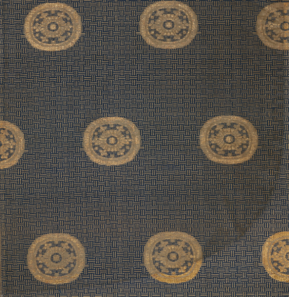 Image of "Textile with Wickerwork and Circles, Named "Itoya's Reversible Brocade" , Ming dynasty, 16th–17th century"