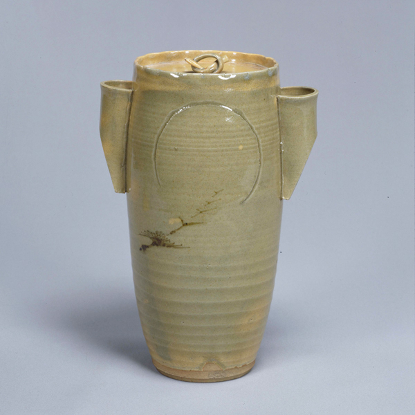 Image of "Water Jar with Geese and the Moon, Mushiage ware, Edo period–Meiji era, 19th century"