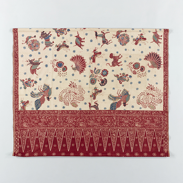 Image of "Waist Cloth (Sarong) with Flowers, Birds, and Animals, 19th–20th century"
