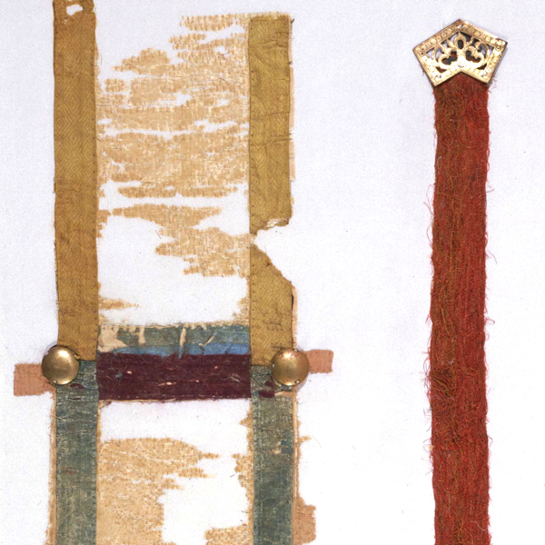 Image of "Fragment of Kanton-ban (Buddhist Ritual Banner) (detail), Asuka-Nara period, 7th-8th century"