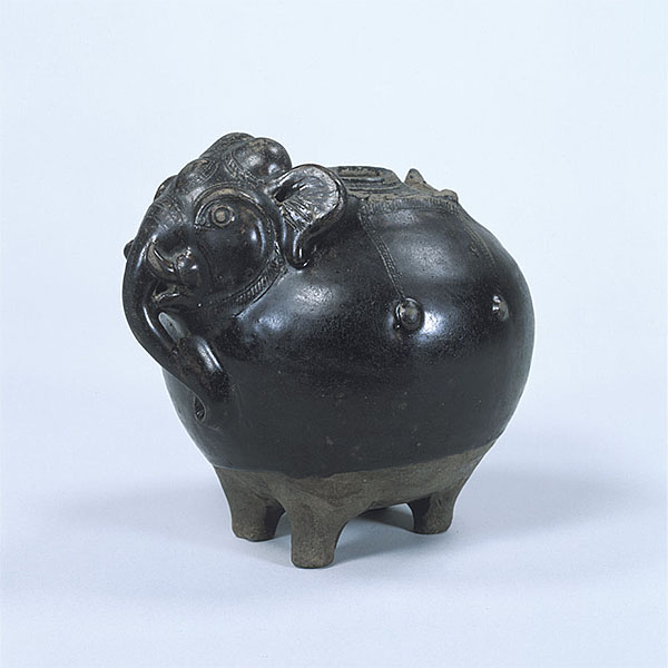 Image of "Elephant-shaped Vessel Dark brown glaze, Angkor period, 12th–13th century"