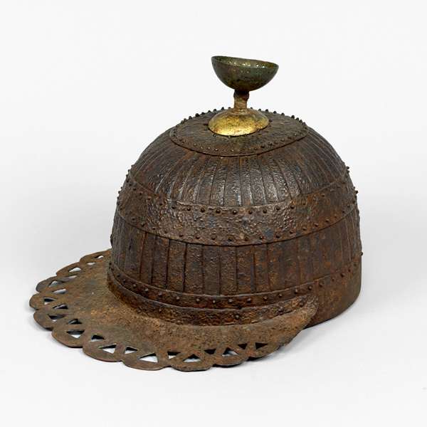 Image of "Visored HelmetFound at the Nihonmatsuyama Tumulus, FukuiKofun period, 5th century"