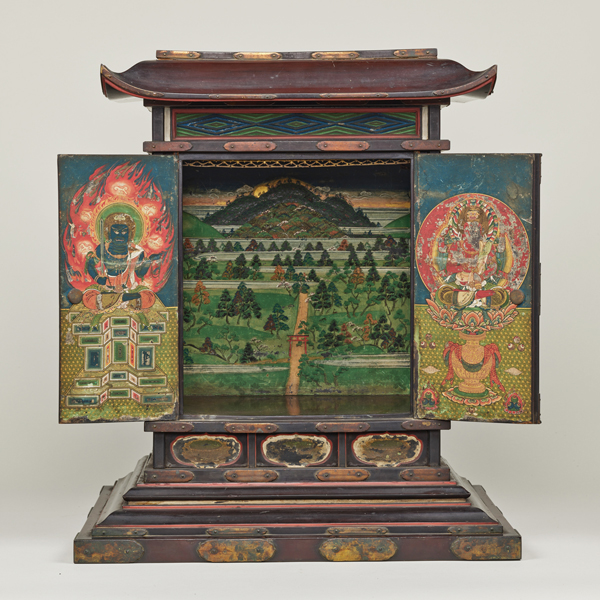 Image of "Miniature Shrine with the Kasuga Mandala for Buddhist Relics, Muromachi period, 1479"