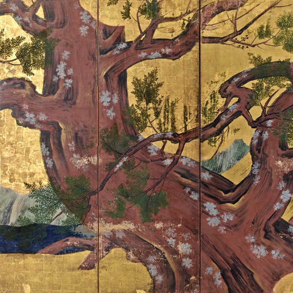 『国宝　檜図屏風（部分）狩野永徳筆　安土桃山時代・天正18年(1590)』の画像