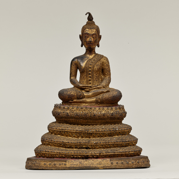 『ナーガ上の仏陀坐像　タイ　ラタナコーシン時代・19世紀』の画像
