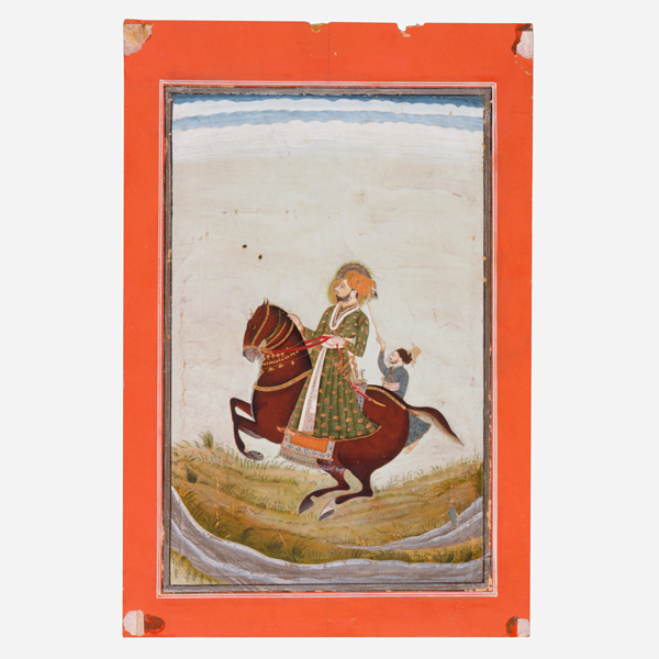 Image of "Maharaja Zorawar Singh of Bikaner on Horseback, By the Bikaner school, India, Ca. mid-18th century"