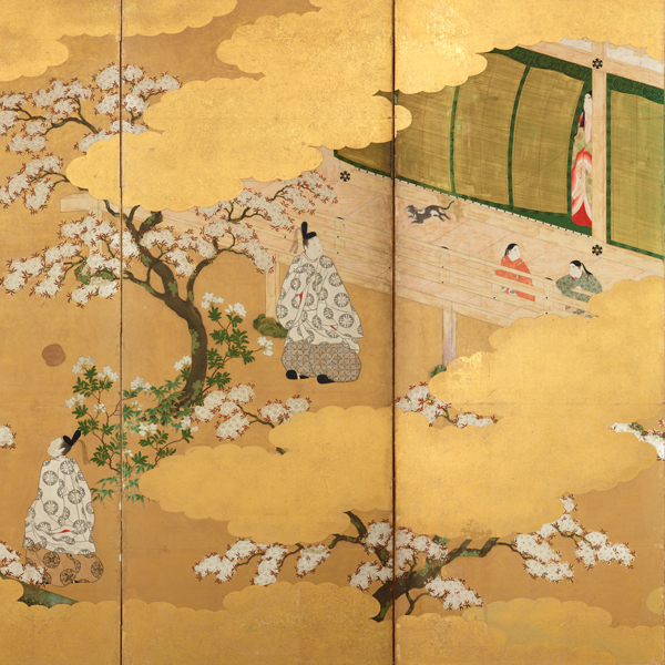Image of "겐지 모노가타리 그림 병풍(와카나조)（부분）(전) 도사 미쓰노리　에도시대 17세기"