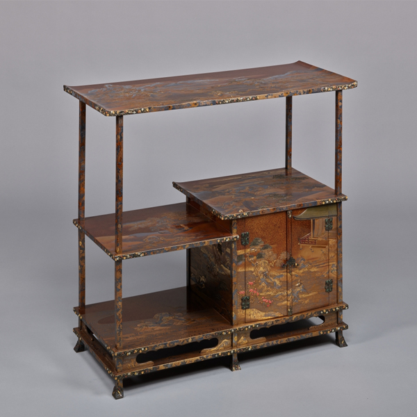 Image of "Bookshelf with Scenes around the Yoshino PalaceEdo period, 18th century"