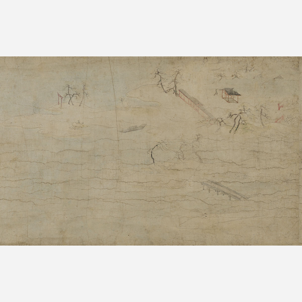 Image of "중요문화재　사타케본 36가선 그림: 스미요시 다이묘진（부분）가마쿠라시대 13세기"