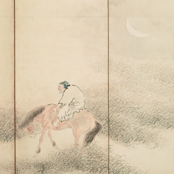 『重要文化財（部分）山野行楽図屏風与謝蕪村筆　江戸時代・18世紀』の画像