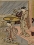 雨の縁側菖蒲手折る二美人　鈴木春信筆　江戸時代・18世紀